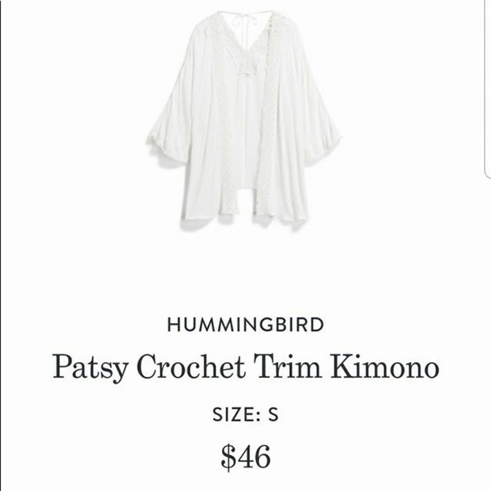 Patsy Crochet Trim Kimono - S - for stitch fix